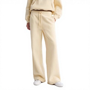 High Waist Custom Embroidered Pants Streetwear Fleece Wide <b>Leg</b> Pants Men's <b>Straight</b> Casual <b>Joggers</b> Sweatpants - Product Image 1