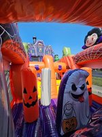 Parcours d'obstacles gonflable géant en PVC pour usage commercial, aire de jeux d'Halloween, trampoline, château gonflable, thème sportif pour enfants, portable, 3 ans
