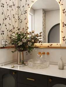 Meuble de salle de bain simple et atmosphérique de style américain rétro, anti-eau, meuble de salle de bain simple avec miroir intelligent - Product Image 4