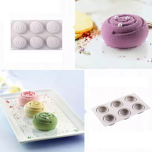Molde de pastel de silicona de grado alimenticio de 6 cavidades con forma de <span class=keywords><strong>tornado</strong></span> Molde de chocolate de silicona 3D - Product Image 6