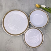 Assiette à dîner en mélamine incassable bonne qualité Design or personnalisé ensemble en gros pour la maison cuisine fête utilisation impression personnalisée plats
