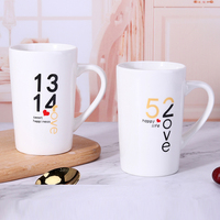 Vente en gros de tasses à thé en porcelaine blanche brillante de 11 oz, 12 oz et 15 oz, avec logo personnalisé imprimé, mug à café en céramique pour cadeaux souvenirs