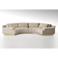 Nouvelle arrivée postmoderne demi-cercle tissu d'ameublement velours Canape circulaire modulaire sectionnel moderne Villa meubles canapé