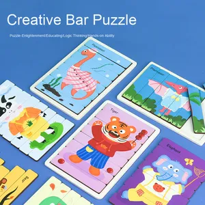 Puzzle personnalisé interactif en bois jouet fou pensée formation <span class=keywords><strong>jeu</strong></span> <span class=keywords><strong>de</strong></span> société pour enfants Parent-enfant logique cartes d'animaux - Product Image 2