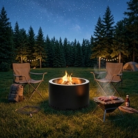 Brasero sans fumée en acier inoxydable de grande taille, barbecue, cuisine extérieure, foyer à combustion secondaire