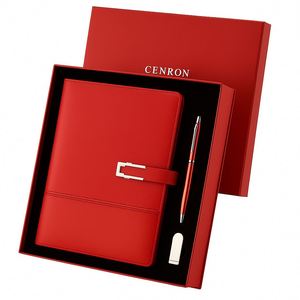 Set de Papelería Promocional: Diario Azul + Bolígrafo Metálico + Puerto USB, Logotipo Personalizado, Uso en Ferias Comerciales y Corporativo - Product Image 3