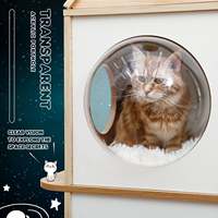 Maison de chat arbre à chat à plusieurs niveaux vaisseau spatial 3 meubles de condo 54 "tour de l'arbre à chat moderne fusée