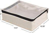 Organisateur de vêtements en tissu non tissé naturel avec fermeture éclair pour armoire et rangement sous le lit de pulls et manteaux