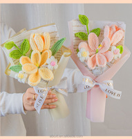 Bouquet de fleurs de lys au crochet, fleurs artificielles en fil tricoté faites à la main, cadeau pour la fête des mères, cadeau pour maman, anniversaire, décoration de la maison