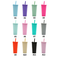 Gobelet à double paroi en plastique personnalisé avec logo, 24 oz (710 ml), réutilisable, avec paille large, pour bubble tea, café glacé, tasse de voyage