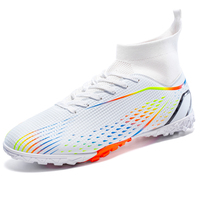 Chaussures de football unisexes AG à crampons longs, respirantes, avec col chaussette en tricot, semelle en caoutchouc TPU, crampons, vente en gros, personnalisables OEM