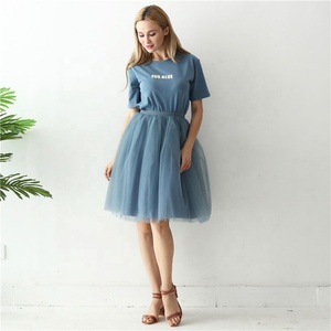 Jupe à 5 couches 65 cm, jupe en tulle plissée tendance pour femmes, taille haute, jupe tutu plissée mi-longue, <span class=keywords><strong>jupon</strong></span> en maille bouffant pour femmes, jupe lolita - Product Image 6