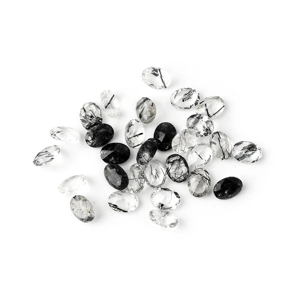 Натуральный черный турмалиновый драгоценный камень по индивидуальному заказу, размер, оптовая продажа, Высококачественная овальная резьба, драгоценный камень, черные волосы, кристалл