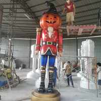 Décorations géantes en résine et fibre de verre : Casse-noisette de Noël, Soldat, Citrouille d'Halloween, Clown – Têtes interchangeables