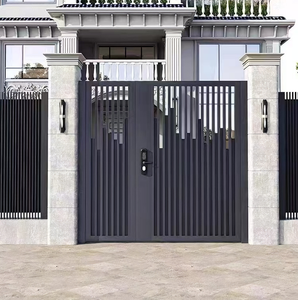 Nouvelle Porte <span class=keywords><strong>de</strong></span> Villa Moderne en Alliage d'Aluminium Écologique et Durable, Clôture <span class=keywords><strong>de</strong></span> Jardin, <span class=keywords><strong>Portail</strong></span> Battant Double Face pour Maisons, Design <span class=keywords><strong>de</strong></span> Portails <span class=keywords><strong>de</strong></span> Maison, Finition Poudrée - Product Image 2