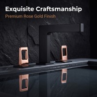 Robinet de lavabo élégant et haut de gamme à 3 trous avec bec carré et boutons creux pour salle de bain moderne