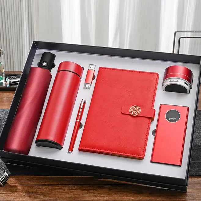Regalo de negocios Cuaderno de tapa dura personalizado Juego de regalo cuaderno diario con bolígrafo y caja y juego de regalo USB