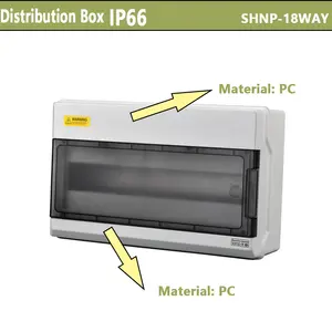 Scatola mcb del pannello elettrico del materiale della lega ip66abs / PC impermeabile 18 vie montata su superficie altre apparecchiature elettriche