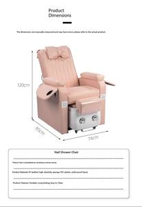 Chaise de pédicure rose moderne de luxe avec massage et bain de pieds électrique mobilier de salon de spa réglable pour spa - Product Image 2