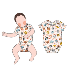 ชุดจั๊มสูทเด็กทารก Little Glow Kid ผ้าถักระบายอากาศดี แขนสั้น ติดกระดุมท้าย ชุดรอมเปอร์เด็ก ชุดบอดี้สูทเด็ก - Product Image 6