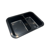 Récipient alimentaire en plastique scellable CPET plateau de repas double plateau de nourriture en plastique CPET ouvrable pour les plats préparés