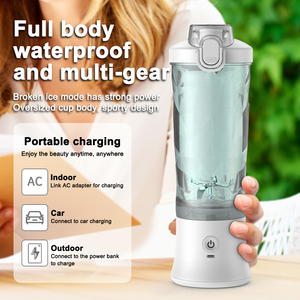 Mixeur portable 2-en-1 de 600 ml, rechargeable par USB, lames en acier inoxydable 304, alimenté par batterie, pour smoothies à la maison, en extérieur et en camping-car - Product Image 4