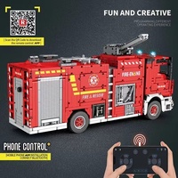 Reobrix 22008, Camión de Ingeniería RC con Rociador de Agua, Modelo de Coche Técnico MOC, Bloques de Construcción de Plástico, Juego de Ladrillos de Juguete