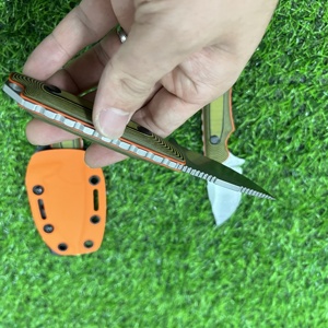 Coltello <span class=keywords><strong>a</strong></span> lama fissa in acciaio 440C <span class=keywords><strong>di</strong></span> alta gamma, straordinario coltello da campeggio resistente con manico in G10 e fodero Kydex - Product Image 5