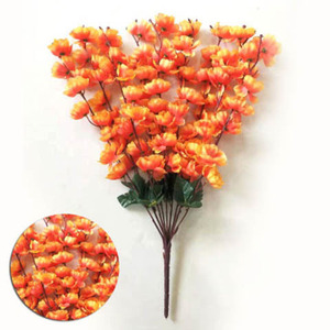 Flores artificiales al por mayor <span class=keywords><strong>9</strong></span> tenedores flores de melocotón flor artificial para la decoración de la boda casera - Product Image 6