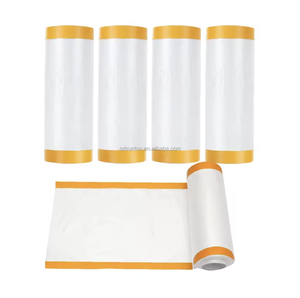 Film de masquage pré-adhésif en PE électrostatique jaune sans résidu pour usage intérieur, vente en gros - Product Image 2