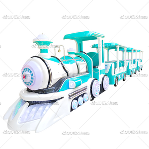 รถไฟไร้รางมาตรฐาน CE ระดับพรีเมียม ตู้โดยสารกึ่งปิด พร้อมไฟ LED สีสันสดใส สำหรับความบันเทิงครอบครัวเชิงพาณิชย์ - Product Image 5