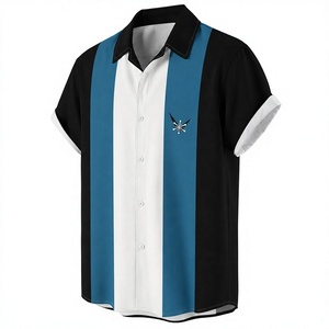 เสื้อเชิ้ตแขนสั้นสีดำ ขาว และเขียวอมฟ้า ดีไซน์ลำลองทันสมัย ระบายอากาศได้ดี เป็นมิตรกับสิ่งแวดล้อม เหมาะสำหรับฤดูใบไม้ผลิ - Product Image 2