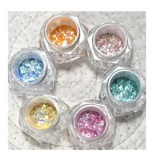 7 colori irregolari colorati di lusso Glitter Dip polvere paillettes polvere colorata per unghie