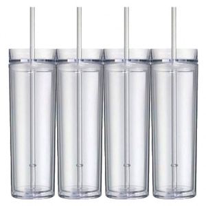 Gobelet isotherme à double paroi en acrylique de 16 oz avec logo personnalisé, paille et sangle, idéal pour la randonnée, la plage et les vacances d'été - Product Image 5