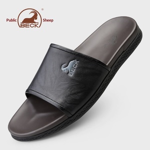 Sandales tongs décontractées pour hommes Ram 2025, nouvelle collection, semelle en cuir de vache, antidérapantes, pour l'intérieur et l'extérieur, chaussures décontractées d'été - Product Image 2