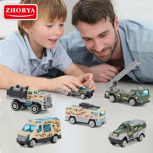 Zhorya Alloy Spielzeug-LKW Diecast Toy Vehicles 6 in 1 Stadt legierung Militär auto Modell Spielzeug