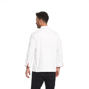 OEM blanco italiano <span class=keywords><strong>Chef</strong></span> uniforme hombres mujeres manga larga cocina chaqueta para restaurante y Hotel ropa de cocina - Product Image 4