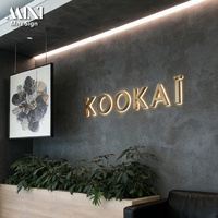 Enseigne 3D LED personnalisée découpée au laser, lettres en métal rétroéclairées, logo d'entreprise personnalisé, enseigne murale pour réception