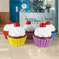 Grote hars broodbeelden 3D realistische ananasbroodjes cupcake ornamenten duurzame FRP bakkerij etalage buiten evenement decoratie