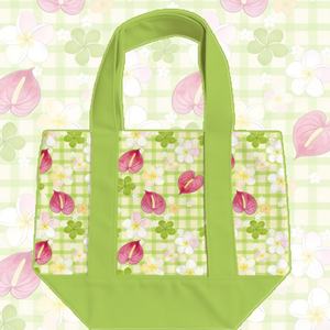 Sac fourre-tout Aloha fait main à Hawaï, idéal pour les journées à la plage, imprimé personnalisé Anthurium Palaka, sac fourre-tout <span class=keywords><strong>en</strong></span> toile, suffisamment spacieux pour emporter n'importe où - Product Image 1