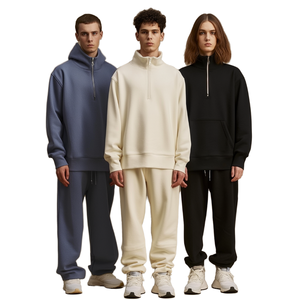 Factory Direct Men's Quarter Zip Fleece Soft Shell <b>Jacket</b> with Embroidered Logo Acid Wash Finish - Product Image 1