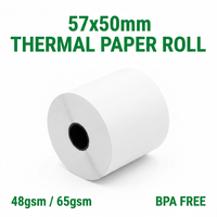 Rollo de Papel Térmico de Una Sola Capa de 80x80mm, 80x60mm, 57x40mm, 65gsm, al por Mayor, para Impresoras de Punto de Venta y Cajeros Automáticos de Supermercados