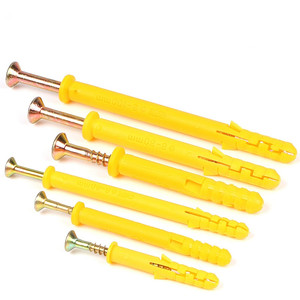 Ancres murales en plastique jaune 3/16'' avec <span class=keywords><strong>vis</strong></span> en acier inoxydable, bouchon d'ancrage en nylon pour tuyau, boulon d'ancrage, <span class=keywords><strong>vis</strong></span> d'<span class=keywords><strong>expansion</strong></span> en acier au carbone - Product Image 2