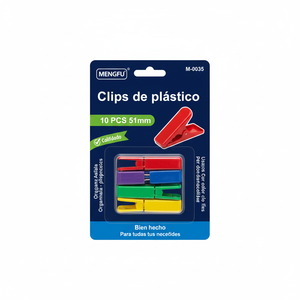 M-0035 Mengfu 51mm di plastica a forma di barca clip 10 pz Pack per uso ufficio e scuola - Product Image 2