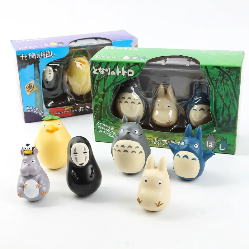 3Pcs/Set Hayao Miyazaki My Neighbor Totoro Boh Baby Rat Yellow Duck PVC Action Figure Model Toy Tumbler Doll