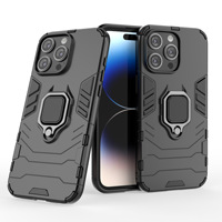 Étui hybride TPU+PC pour iPhone 16 15 Pro Max 14 13 12 11 Protection contre les chutes robuste avec béquille Support magnétique pour voiture