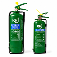 Extincteur à poudre sèche ABC mural en acier au carbone vert personnalisable de 6 kg, certifié ISO 7165 de 4,5 kg, garantie de 12 mois