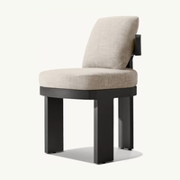 Ensemble de salle à manger extérieur moderne en aluminium avec coussins imperméables, table et chaises design pour hôtels, mobilier de jardin de luxe