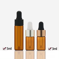 Flacons compte-gouttes miniatures en verre ambré transparent pour huiles essentielles et crèmes de soin de la peau, échantillons de test avec échantillons gratuits