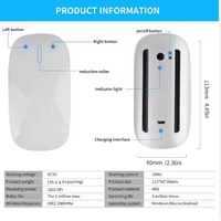 BT Ultra Slim Portable Wireless Arc Touch Sensitive Magic Mouse pour Apple Mac Laptop Android Windows
